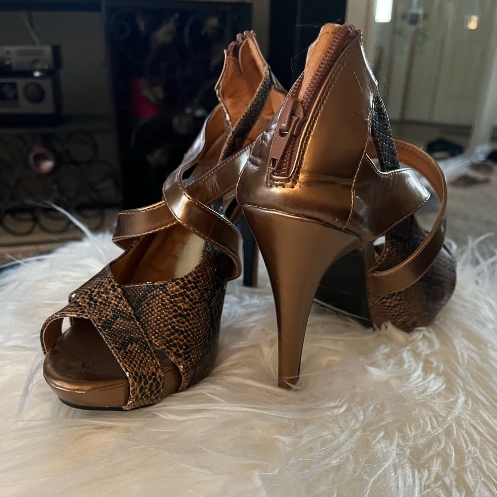Bronze Platform Heels